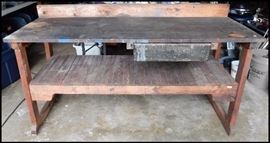  Antique wooden workbench