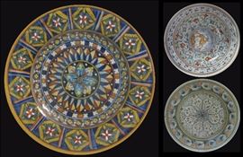 Turkish platter and two large Italian platters