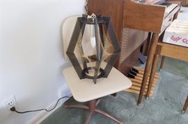 Mid-Century String art plug-in swag lamp