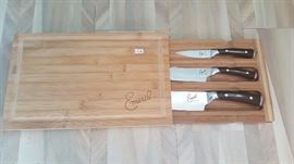 Emeril cutting board and knife set