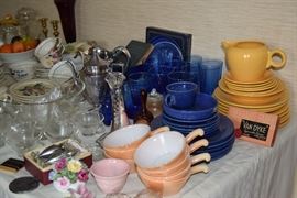 Vintage dishes including Fiesta