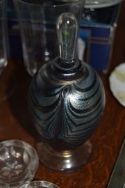 decorative perfume bottle; signed.