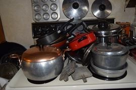 Pots and pans and the electric stove is for sale too!