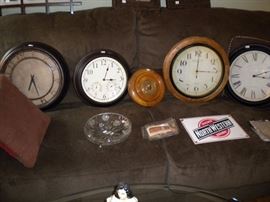 Clock assortment and sign