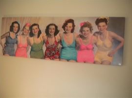 Long 1950's girls on the beach.