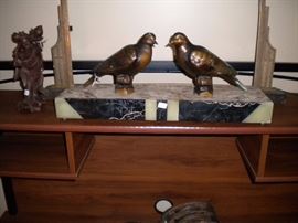 Marble and bronze birds.