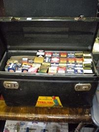 Repairmans case and radio and TV tubes.