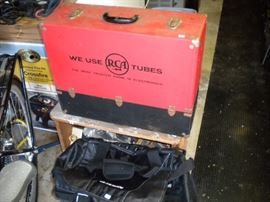 Large box of TV and radio tubes