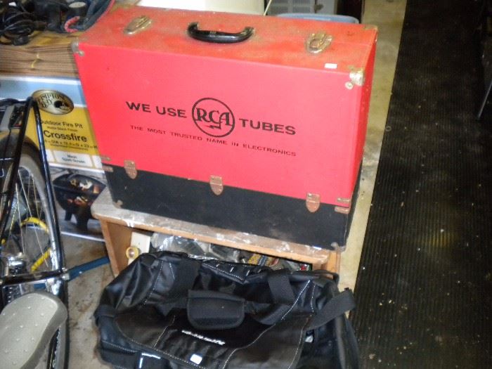 Large box of TV and radio tubes