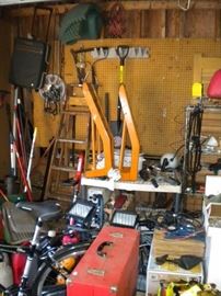 Car ramps and tools.