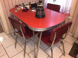 Red Formica Top Dinette Set