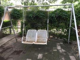 Cozy up in the Love Seat Swing