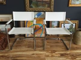 Awesome Mid Century Modern Chairs.  Excellent upholstery and the chrome is spotless as well.  That is rare. 