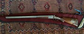 Awesome heavily engraved double barrel shotgun Charles Hummel & Son San Antonio Texas.