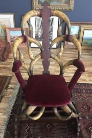 Circa 1880 Horn Chair Platform Rocker  