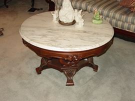 Nice Victorian Coffee Table.  Marble Top.