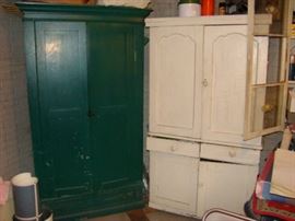Primitive painted cabinets