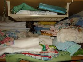 Lots of linens, fancy work, etc....