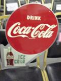 Reproduction double sided metal flange Coke sign