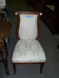 Victorian chair with wood and mother of pearl in lay