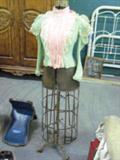 Dress form with wedding dress top from 1898