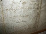 FRAMED:    OLD DEED DATED 1795  SEVERAL SEALS AND STAMPS