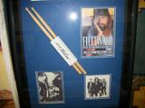RARE SHADOWBOX WITH SIGNED DRUMSTICKS AND PICTURES 
"MICK FLEETWOOD"