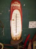 metal 25 inch coca cola cigar thermometer sign. no thermometer.