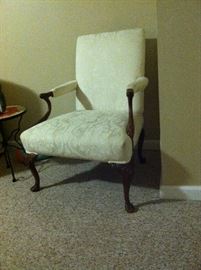 Antique Reapolstered Queen Ann Chair Like New