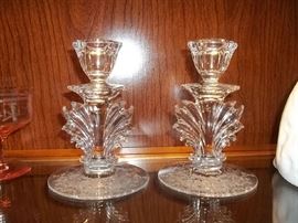 vintage crystal candle holders