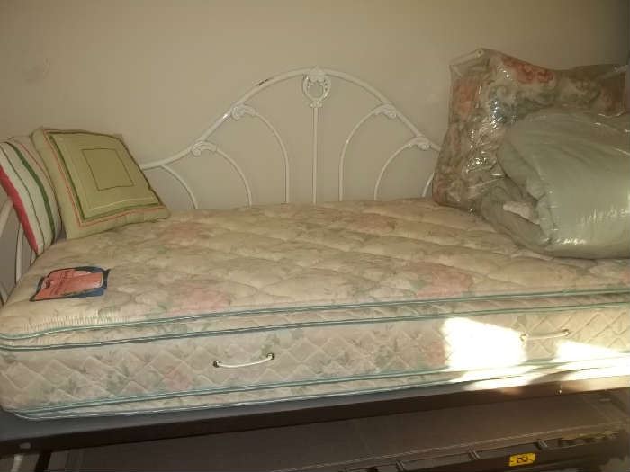 iron day bed and trundle bed underneath