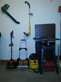 "Weedeater" Trimer & Blower, Toro Snow Shovel, Table Saw