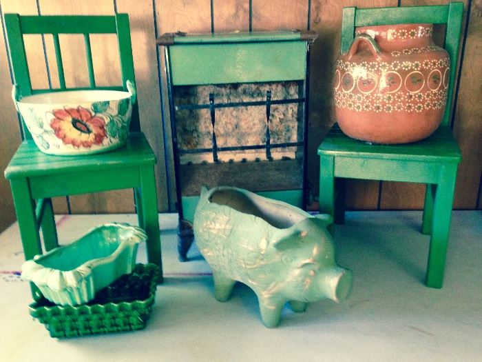 Fun items in green tones