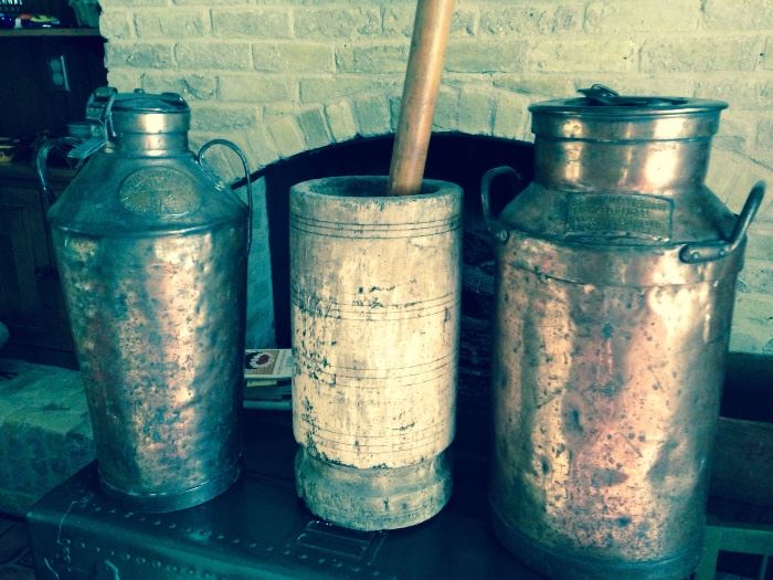 Antique Copper Milk Jugs