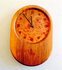 burled wood clock