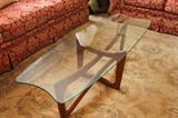 Wood and glass coffee table