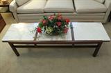 Marble and wood coffee table
