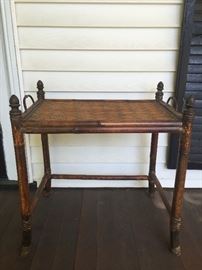 unique vintage bamboo side table