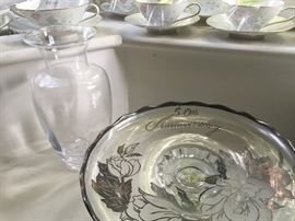 Simon Pearce vase. Vintage hand painted Cake Plate