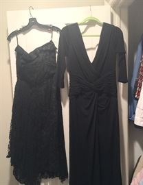 60s Vintage silk and lace cocktail dress, Tadashi Shoji long cocktail dress