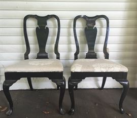 2 antique wood dining room chairs