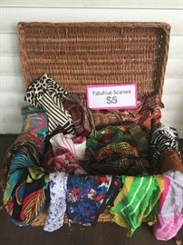Lovely, excellent condition vintage and modern silk scarves. Good luck choosing!