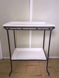 Wrought iron and ceramic table