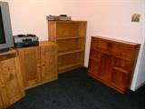 assorted bookcases and cabinets - many are heavy duty for a child's room