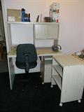 computer desk, filing cabinet and printer stand on wheels