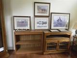 bookcase, cabinet, pictures