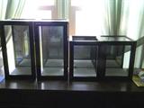 4 display cases for dolls or other collectibles