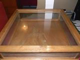 table top display cabinet with hinged glass top
