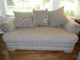 loveseat in soft gray / beige