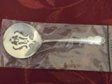 Wallace Sterling silverware in Shenandoah pattern: 8 place settings of knives, dinner forks, salad forks, teaspoons, ice tea spoons, 2 serving spoons, cake server, serving fork slotted serving spoon, ladle, sugar spoon